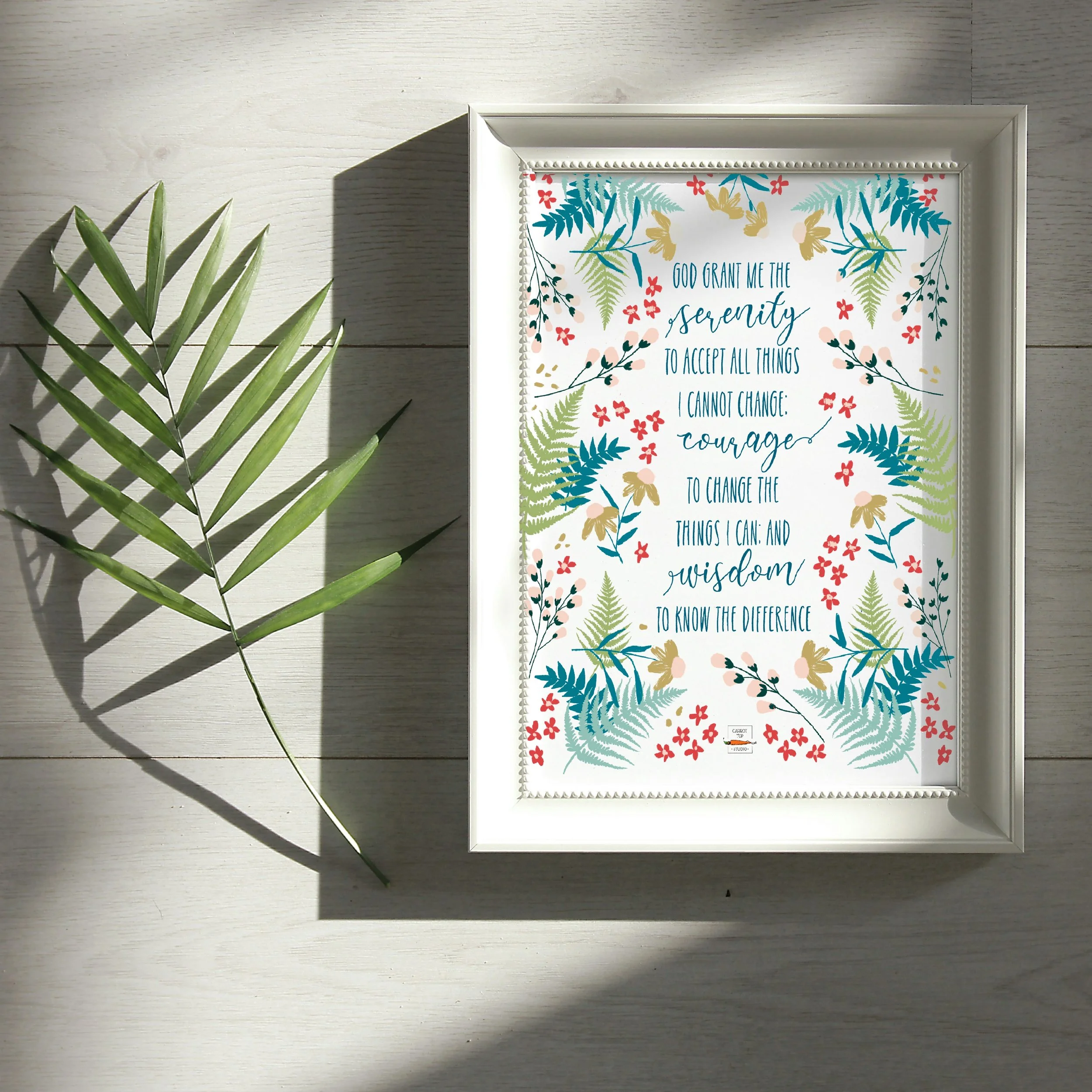 Serenity Prayer 8 x 10” art print | Carrot Top Studio